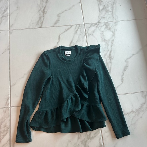 SAYLOR Emerald Ruffle Sweater - Picture 1 of 2